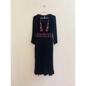 Embroidered Free People Midi Dress